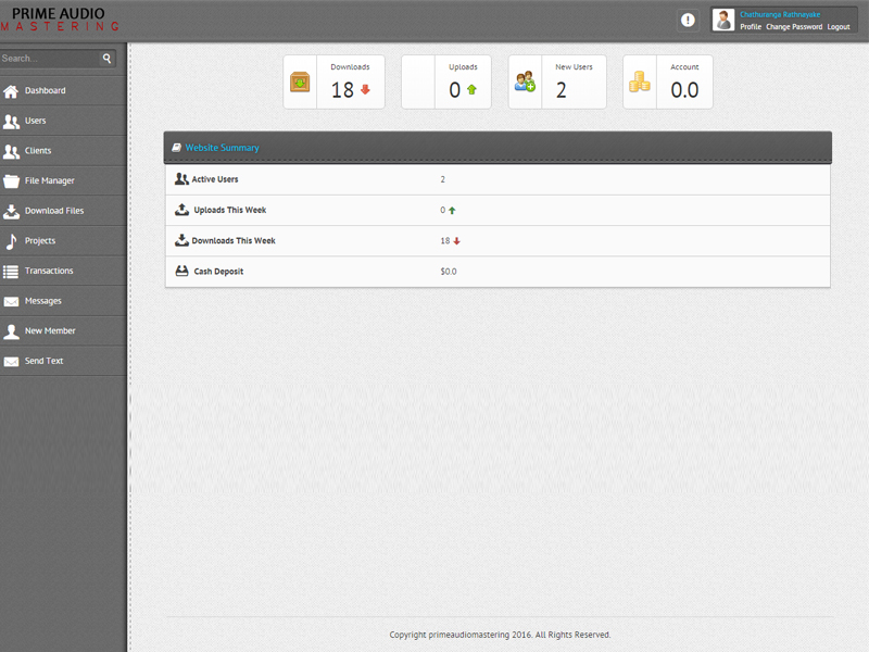 Prime Audio Web Portal.